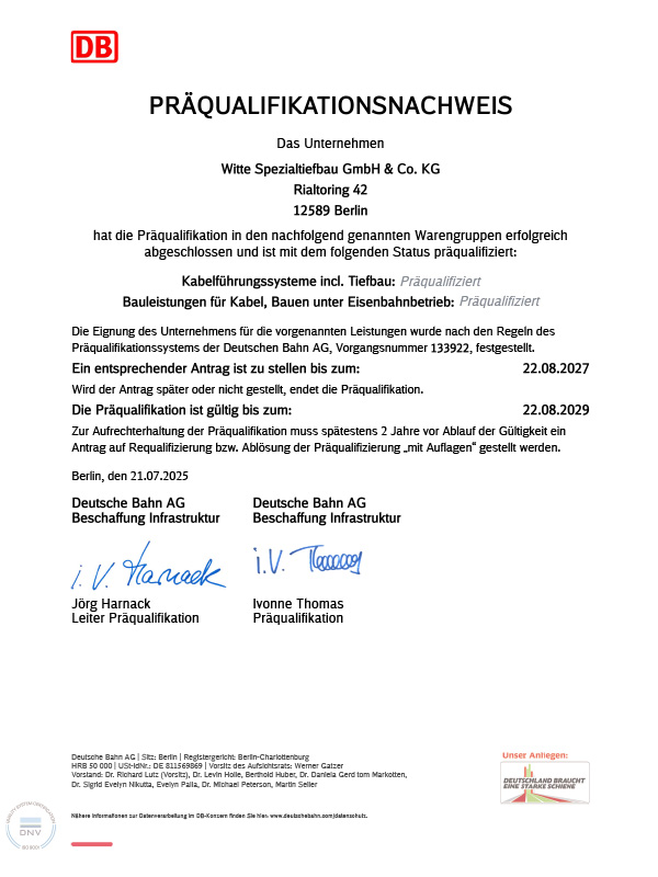 Präqualifikation DB